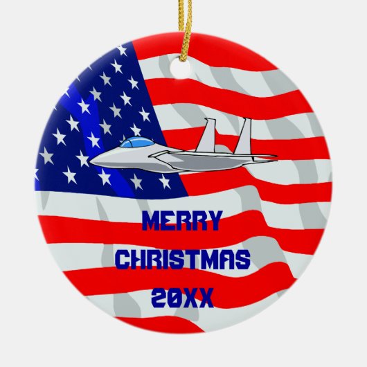 F15 Adler Fighter Jet Flying Keramikornament (Vorne)