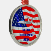 F15 Adler Fighter Jet Flying Silbernes Ornament (Rechts)