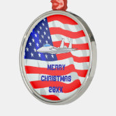 F15 Adler Fighter Jet Flying Silbernes Ornament (Links)