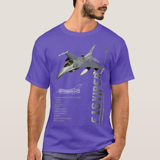F16 Viper Fighting Falcon Jet FightersSpec T-Shirt (Vorderseite)
