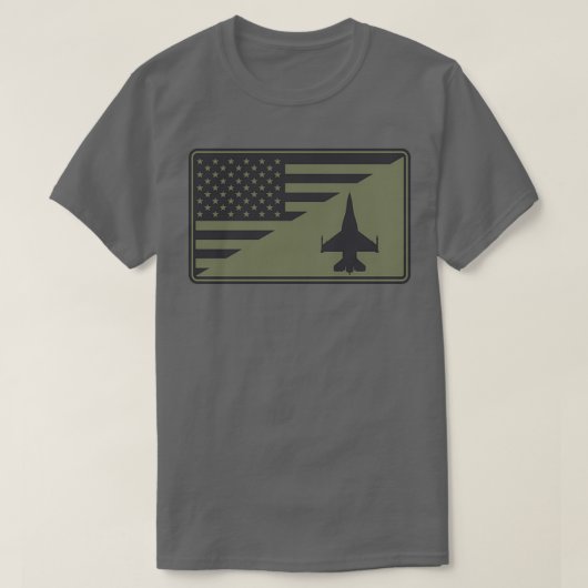 F16 Viper US-Flagge gedämpft T-Shirt (Design vorne)