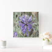 F18 Lila Wildblumen Jährliche Lupine Quadratische Wanduhr (Zuhause)