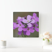 F19 Lila Wildblumen Dames Rocket Quadratische Wanduhr (Zuhause)