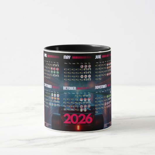 F1 2026 Calendar Mug Tasse (Zentrum)