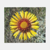 F1 Gelbe Wildblume Gaillardia Fleecedecke (Vorderseite (Horizontal))