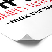 F1 Max einfach sehr schön Sticker Poster (Ecke)