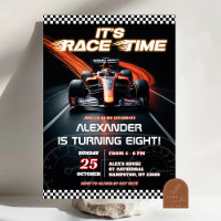 F1 Racing Red Car Birthday Boy