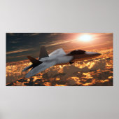 F22 Fighter Jet bei Sunset Print Poster (Vorne)