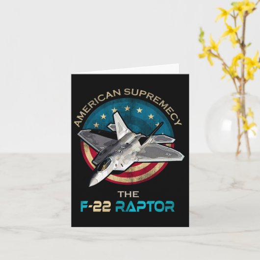F22 Raptor American Patriotic Fighter Jet 4. J Karte (Gelbe Blume)