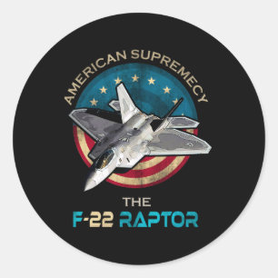 F22 Raptor American Patriotic Fighter Jet 4. J Runder Aufkleber