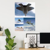 F22 Raptor Collage Poster (Heimbüro)