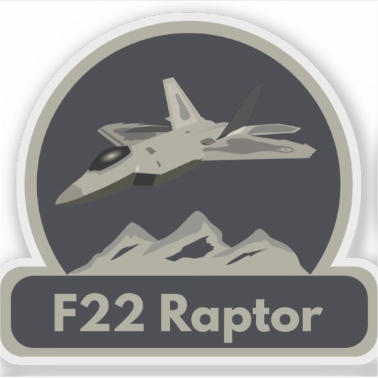 F22 Raptor Jet Fighter Aufkleber (Vorderseite)