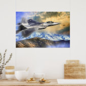 F22 RAPTOR JETS ÜBER AMERIKA POSTER (Küche)
