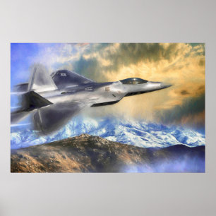 F22 RAPTOR JETS ÜBER AMERIKA POSTER