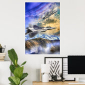F22 RAPTOR JETS ÜBER AMERIKA POSTER (Heimbüro)