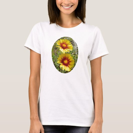 F25w Gelbe Wildblumen Gaillardia T-Shirt (Vorderseite)