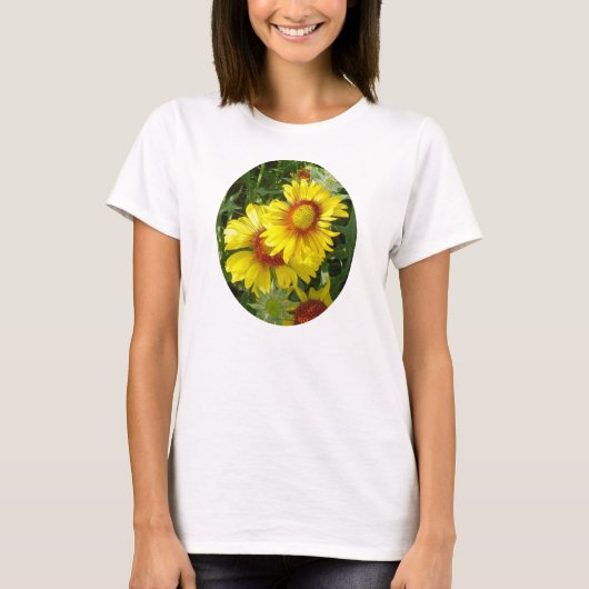 F27w Gelbe Wildblumen Gaillardia T-Shirt (Vorderseite)