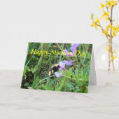 F2 Biene auf Lila Wildblumen Karte (Gelbe Blume)