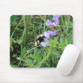 F2 Biene auf Lila Wildblumen Mousepad (Mit Mouse)