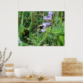 F2 Biene auf Lila Wildblumen Poster (Küche)