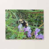 F2 Wildbiene auf Lila Wildblume Puzzle (Horizontal)