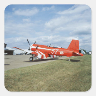 F2G-1D Super Corsair Flugzeug auf der Luftshow in Quadratischer Aufkleber