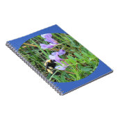 F32a Biene auf Lila Wildblumen Notizblock (Rechte Seite)