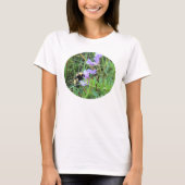 F32w Bee auf Lila Wildblumen T-Shirt (Vorderseite)