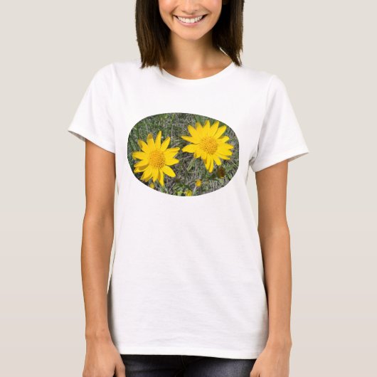 F35wma Gelbe Wildblumen Niezeweed T-Shirt (Vorderseite)