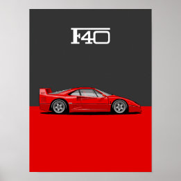 F40 Classic holy trinity car Poster