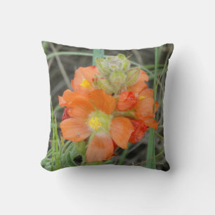 F40 Orange Wilde Blumen Scharlach-Malve Kissen