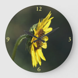 F43 Gelbe Wildblume Schwarz-mit Augen Susan Große Wanduhr