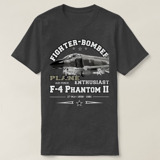 F4-Kampfflugzeug PHANTOM II T-Shirt (Design vorne)