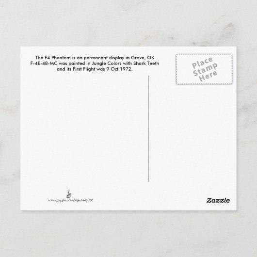 F4 Phantom-Postkarte Postkarte (Rückseite)