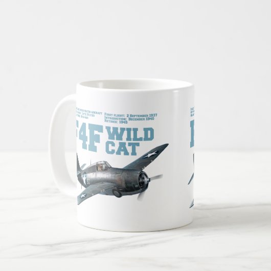 F4F Wildcat | WW2 Plane Kaffeetasse (Vorderseite Links)