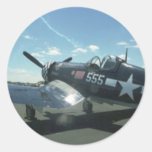 F4U-1 Korsair-Aufkleber Runder Aufkleber