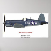 F4U-1D Vought Corsair "Sun Setter" Poster (Vorne)