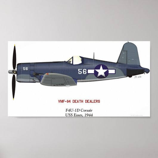 F4U-1D Vought Corsair "Sun Setter" Poster (Vorne)