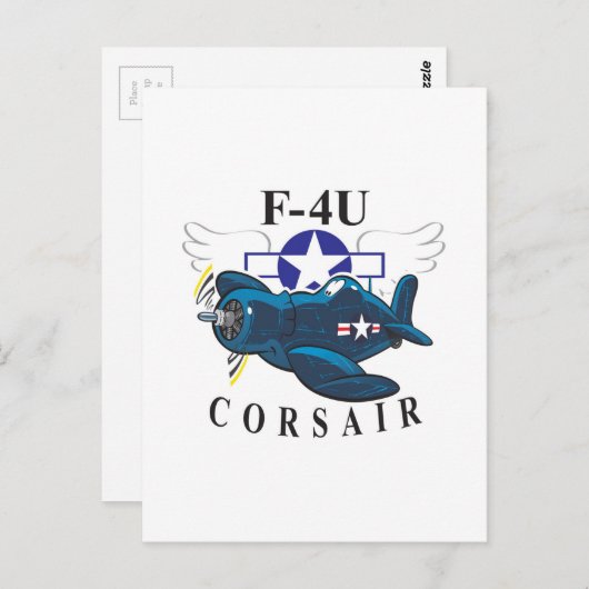 f4u corsair postkarte (Vorne/Hinten)