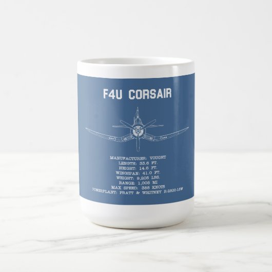 F4U CORSAIR STATTS BLUEPRINT TASSE (Mittel)