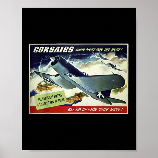 F4u Corsair US Warplane War Propaganda Ww2 Poster (Vorne)