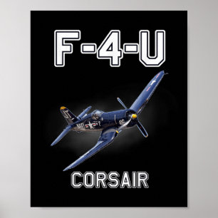 F4u Corsair Warbird Wwii Militärflugzeug Poster
