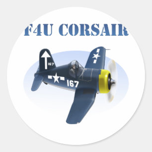 F4U Seeräuber-Flugzeug #167 Runder Aufkleber