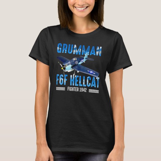 F6F Hellcat WW2 Warbird Fighting Pilot T-Shirt (Vorderseite)