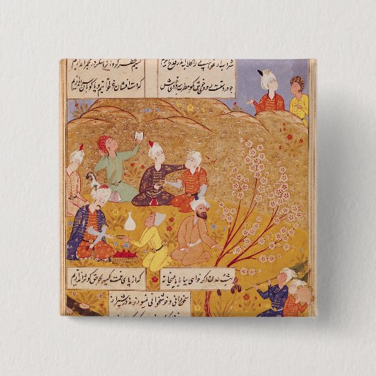 F.103v Freiluftfest, von einem Buch der Gedichte, Button (Vorderseite)