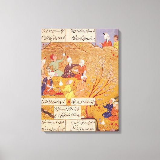 F.103v Open-Air-Fest, aus einem Gedichtbuch, 1554 Leinwanddruck (Vorderseite)