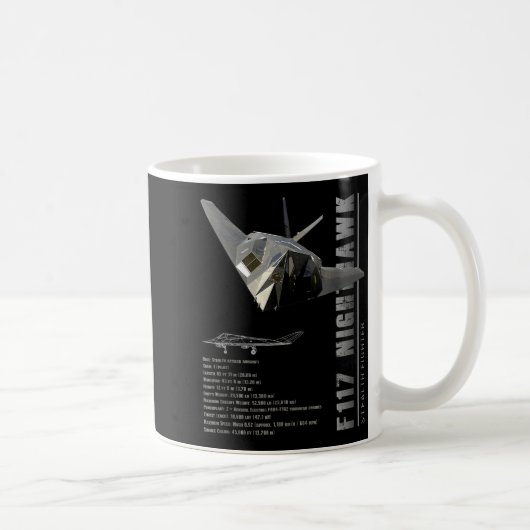 F-117 Nighthawk-Tarnkämpfer-Spezifikation Kaffeetasse (Rechts)