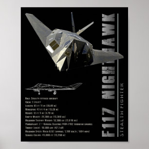 F-117 Nighthawk-Tarnkämpfflugzeug-Spezifikation Poster
