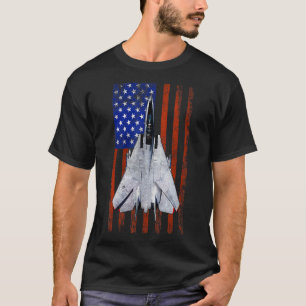 F 14 Tomcat-Jagdflugzeug Vintage-Flagge T-Shirt