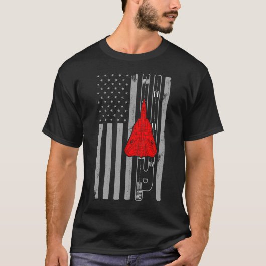F-14 Tomcat Kampfflugzeug Jet American Flag Runway T-Shirt (Vorderseite)